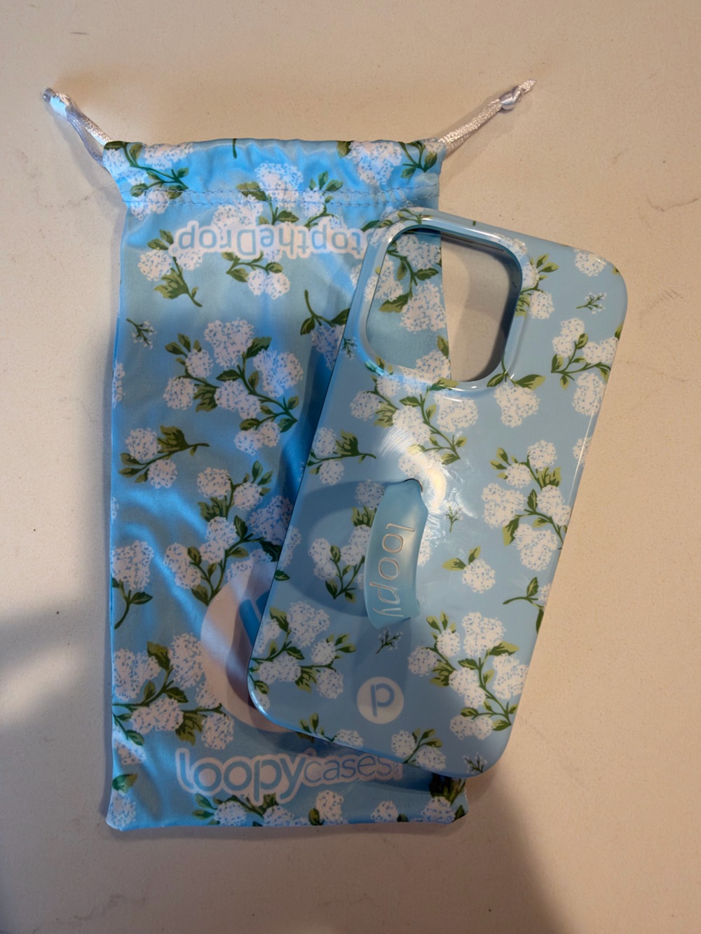 Loopy Case Blue Floral Phone Case with Built-In Loop Grip